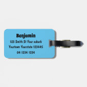 Étiquette À Bagage Drôle dinde marron de la ferme avec des mouches de (Dos horizontal)