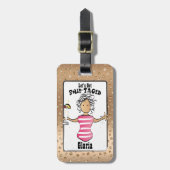 Étiquette À Bagage Drôle Dire Plage Vacances croisière pour elle (Devant Vertical)
