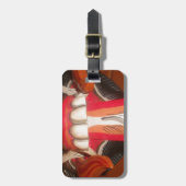 Étiquette À Bagage Drôle effrayant Langue bizarre asiatique Halloween (Devant Vertical)