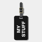 Étiquette À Bagage Drôle étiquette de bagage avec 'My Stuff' écrit de (Devant Vertical)
