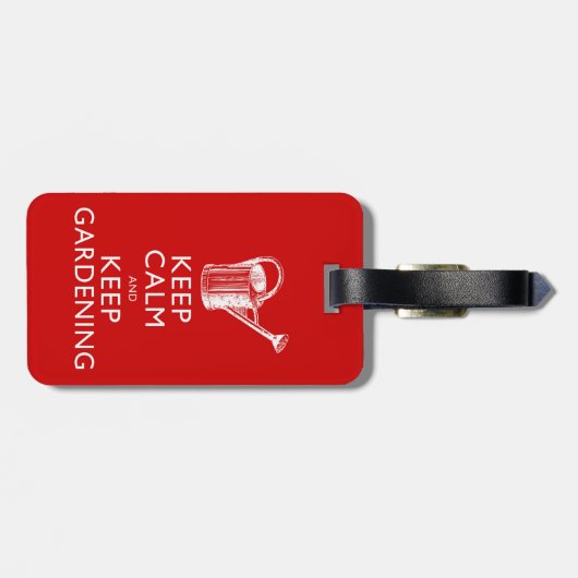 Étiquette À Bagage Drôle Garder le calme et Garder jardiner Gardener' (Dos horizontal)