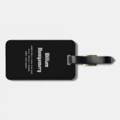 Étiquette À Bagage Drôle Halloween Squelette portant Top Hat (Dos horizontal)