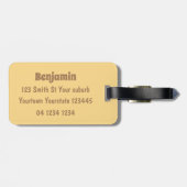 Étiquette À Bagage Drôle lézard chantant avec bande dessinée de micro (Dos horizontal)