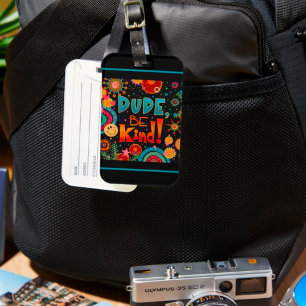 Étiquette À Bagage Drôle Mec Coloré Soyez Un Smile Heureux