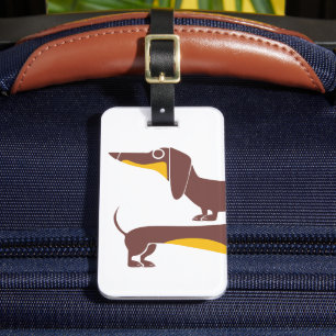 Étiquette À Bagage Drôle mignon dachshund pour parent chien long