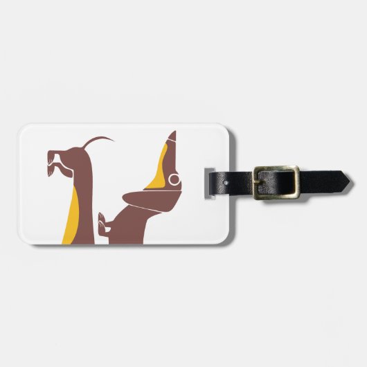 Étiquette À Bagage Drôle mignon dachshund pour parent chien long (Devant horizontal)