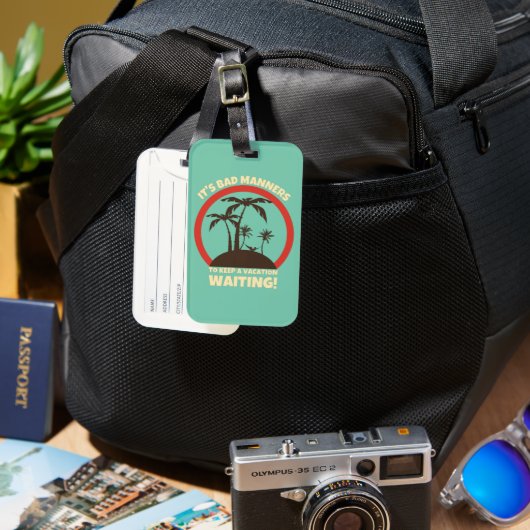 Étiquette À Bagage Drôle mignon Voyageur Backpacker (Recto & Verso)