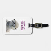 Étiquette À Bagage Drôle Nerdy Hipster Singe avec lunettes mains off (Devant horizontal)