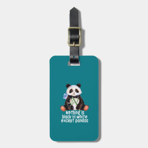 Étiquette À Bagage Drôle Panda Animal Citation Rien Noir et Blanc