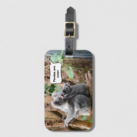 Étiquette À Bagage Drôle Pandas ou Koalas - Qui sont plus mignons ? (Devant Vertical)