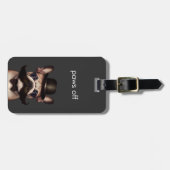 Étiquette À Bagage Drôle Pâtes Modernes De Français Bulldog Grey (Devant horizontal)