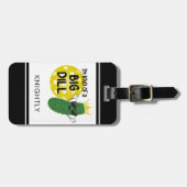 Étiquette À Bagage Drôle Pickleball Pickle Je suis un peu un gros DIL (Devant horizontal)