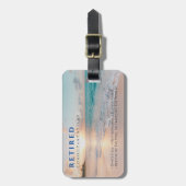 Étiquette À Bagage Drôle Retraité, Plage Sunset, Sac Profession (Devant Vertical)