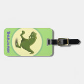 Étiquette À Bagage Drôle t rex dessin animé de dinosaure (Devant horizontal)