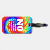 Étiquette À Bagage Drôle TieDye Aucun arc-en-ciel n'a été blessé ... (Dos horizontal)