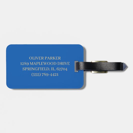 Étiquette À Bagage Drum Set on Blue (Dos horizontal)