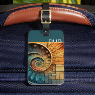 Étiquette À Bagage Dubman fait du Design : Séquence de Fibonacci lumi