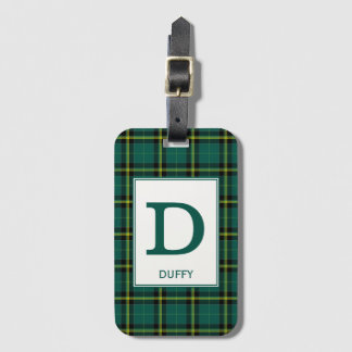 Étiquette À Bagage Duffy Tartan Green Plaid Motif