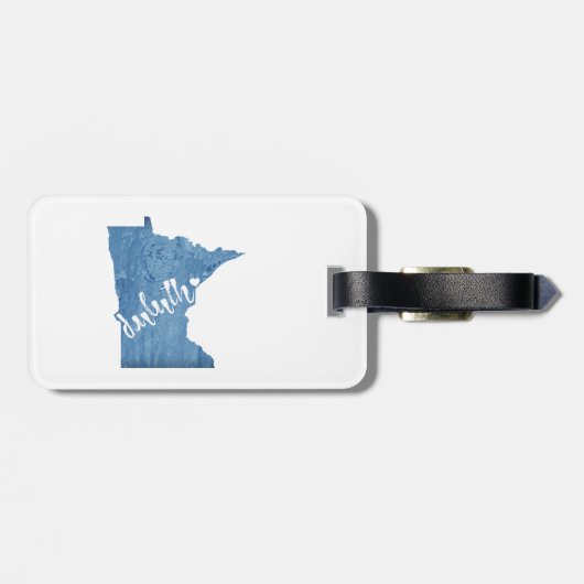 Étiquette À Bagage Duluth Minnesota Grain de bois (Dos horizontal)