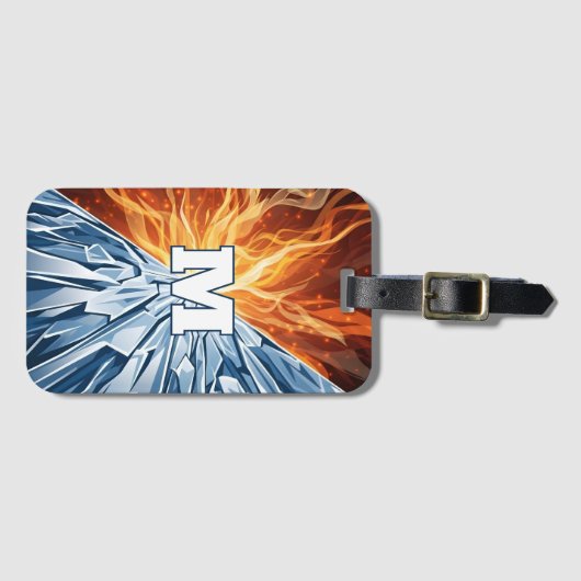 Étiquette À Bagage Dynamic Fire and Ice Elemental (Devant Horizontal)