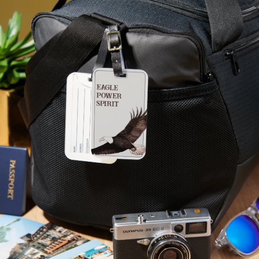 Étiquette À Bagage Eagle Spirit Animal Art original (Recto & Verso)