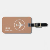 Étiquette À Bagage Earthy Boho Warm Terracotta Brown (Devant horizontal)