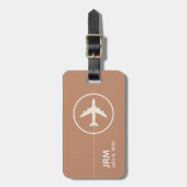 Étiquette À Bagage Earthy Boho Warm Terracotta Brown (Devant Vertical)