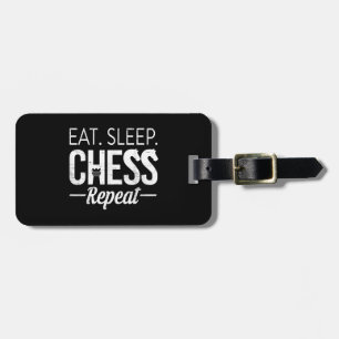 Étiquette À Bagage Eat Sleep Chess Joueur Répéter Planche Jeu Garçon