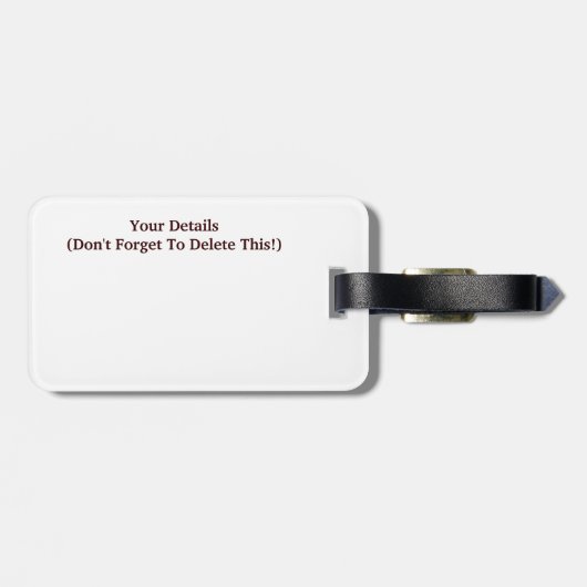 ÉTIQUETTE À BAGAGE EAU (Dos horizontal)