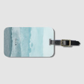 Étiquette À Bagage Eau bleu mer Abstraite (Devant Horizontal)