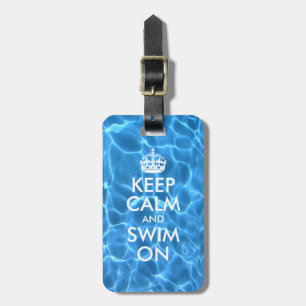 Étiquette À Bagage Eau de piscine bleue aqua Gardez votre calme et co
