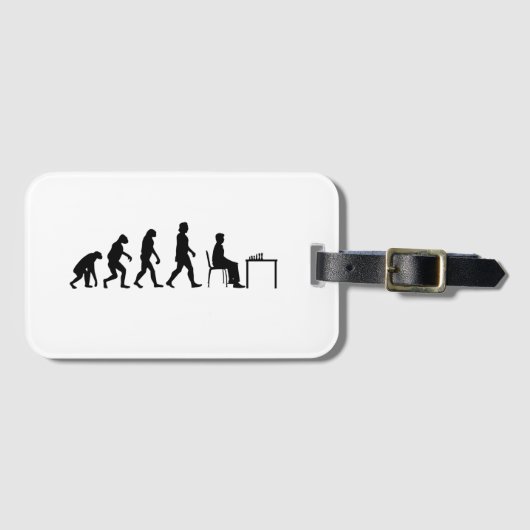 Étiquette À Bagage Échecs - Évolution du joueur d'échecs (Devant Horizontal)