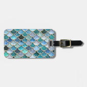 Étiquette À Bagage Échelles argentées de sirène de parties (Devant horizontal)