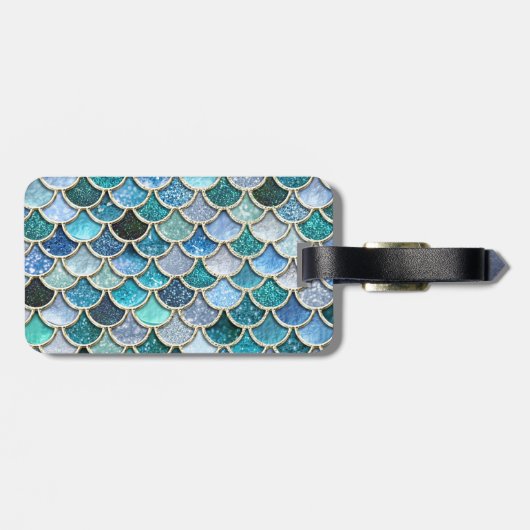 Étiquette À Bagage Échelles argentées de sirène de parties (Dos horizontal)