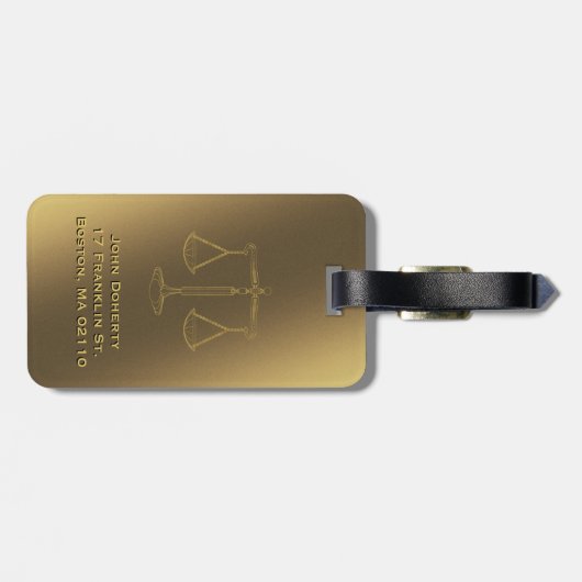 Étiquette À Bagage Échelles d'avocat de la justice | (Dos horizontal)