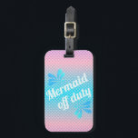Étiquette À Bagage Échelles de dégradés hors service de sirène<br><div class="desc">Pèse-sirène mignonne dans les tons bleu et violet sur étiquette de valise convenant aux sirènes hors service.</div>