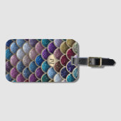 Étiquette À Bagage Échelles de Parties scintillant de verre de sirène (Devant Horizontal)