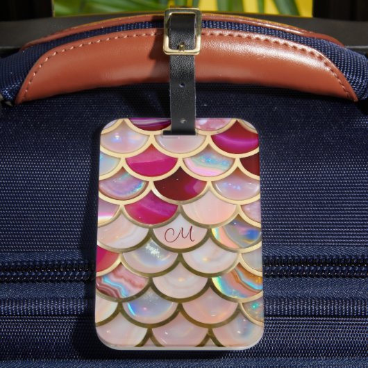 Étiquette À Bagage Échelles de sirènes d'iridescente rose (Insitu Rectoal 2)