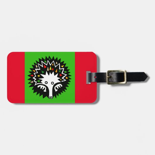 Étiquette À Bagage ECHIDNA - Monotreme - Nature - Rouge & vert (Devant horizontal)