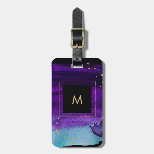 Étiquette À Bagage Éclaboussure audacieuse d'aquarelle avec des (Devant Vertical)
