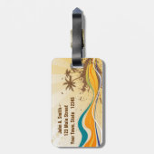 Étiquette À Bagage Éclaboussure de palmier (Dos Vertical)