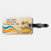 Étiquette À Bagage Éclaboussure de palmier (Dos horizontal)