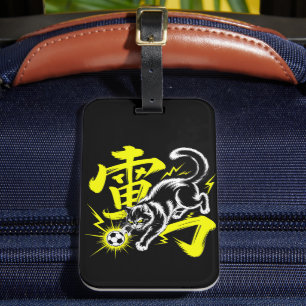 Étiquette À Bagage Éclair de Tonnerre Chat Foot pour Voyageurs & Anim