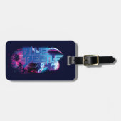 Étiquette À Bagage Éclairage de la ville rétrovague de dendroctones b (Devant horizontal)