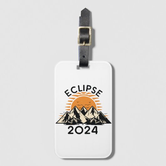 Étiquette À Bagage Éclipse solaire totale 2024 (Devant Vertical)