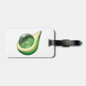 Étiquette À Bagage Eco Earth Avocado Globe Planète durable (Dos horizontal)