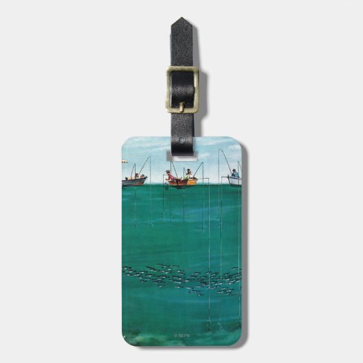 Étiquette À Bagage École de poissons parmi les lignes par Thornton Ut (Devant Vertical)