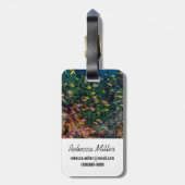 Étiquette À Bagage Écoles de poissons nagent dans les récifs (Dos Vertical)