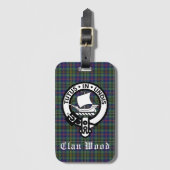 Étiquette À Bagage Ecosse Clan Wood Crest & Tartan (Devant Vertical)