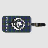 Étiquette À Bagage Ecosse Clan Wood Crest & Tartan (Devant Horizontal)